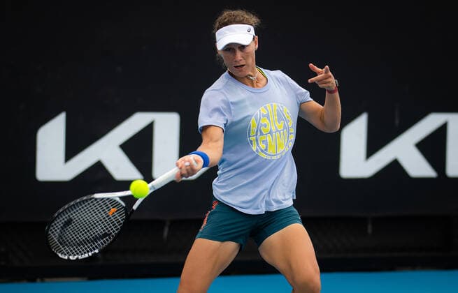 January 15, 2022, MELBOURNE, AUSTRALIA: Samantha Stosur of Australia during practice ahead of the 2022 Australian Open Grand Slam tennis tournament MELBOURNE AUSTRALIA - ZUMAa181 20220115_zaa_a181_046 Copyright: xRobxPrangex