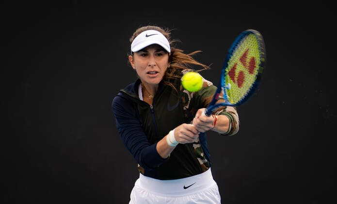 January 15, 2022, MELBOURNE, AUSTRALIA: Belinda Bencic of Switzerland during practice ahead of the 2022 Australian Open Grand Slam tennis tournament MELBOURNE AUSTRALIA - ZUMAa181 20220115_zaa_a181_055 Copyright: xRobxPrangex