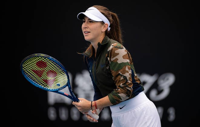 January 15, 2022, MELBOURNE, AUSTRALIA: Belinda Bencic of Switzerland during practice ahead of the 2022 Australian Open Grand Slam tennis tournament MELBOURNE AUSTRALIA - ZUMAa181 20220115_zaa_a181_065 Copyright: xRobxPrangex