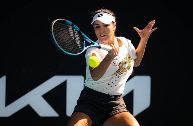 January 15, 2022, MELBOURNE, AUSTRALIA: Camila Osorio of Colombia during practice ahead of the 2022 Australian Open Grand Slam tennis tournament MELBOURNE AUSTRALIA - ZUMAa181 20220115_zaa_a181_106 Copyright: xRobxPrangex