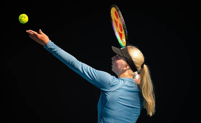 January 15, 2022, MELBOURNE, AUSTRALIA: Clara Tauson of Denmark during practice ahead of the 2022 Australian Open Grand Slam tennis tournament MELBOURNE AUSTRALIA - ZUMAa181 20220115_zaa_a181_114 Copyright: xRobxPrangex