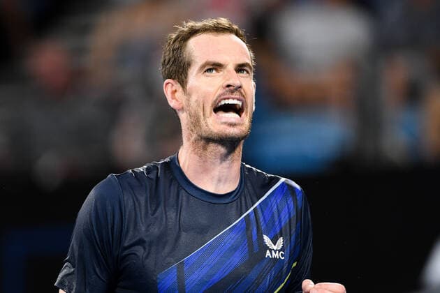 SYDNEY, AUSTRALIA - JANUARY 15: Andy Murray of Great Britain shows emotion during the Sydney Classic Tennis men s singles final between Andy Murray of Great Britain and Aslan Karatsev of Russia at Ken Rosewall Arena on January 15, 2022 in Sydney, Australia. (Photo by Steven Markham Icon Sportswire) TENNIS: JAN 15 Sydney Classic Icon2201150185