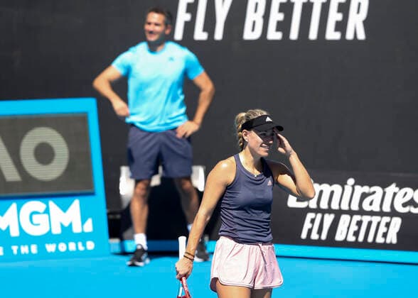 Angelique Kerber GER during a training session, training, coach, coach Tennis Australian Open 2022 Grand Slam Melbourne Park Melbourne Victoria Australia 16 January 2022 Copyright: xJuergenxHasenkopfx