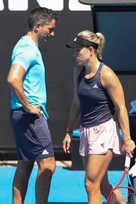 Franco Bianco , friend of Angelique Kerber GER during a training session, training, trainer, coach Copyright: xJuergenxHasenkopfx