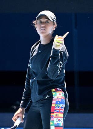 TENNIS AUSTRALIAN OPEN PRACTICE, Naomi Osaka of Japan is seen during a practice session ahead of the Australian Open, at Melbourne Park in Melbourne, Sunday, January 16, 2022. ( NO ARCHIVING, EDITORIAL USE ONLY, NO USE IN BOOKS WITHOUT CONSENT MELBOURNE VIC AUSTRALIA  Copyright: xDAVExHUNTx 20220116001613808850