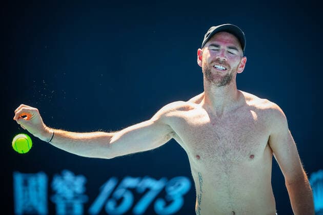 Sport Bilder des Tages French Adrian Mannarino pictured during a training session, ahead of the Australian Open Grand Slam tennis tournament, Sunday 16 January 2022 in Melbourne Park, Melbourne, Australia. The 2022 edition of the Australian Grand Slam takes place in the ongoing pandemic. PATRICKxHAMILTON  x3285932x