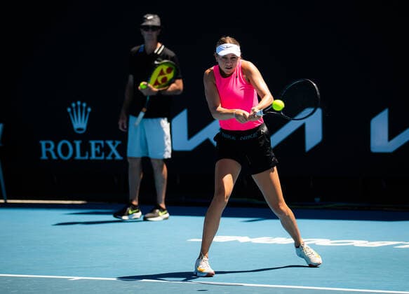 January 16, 2022, MELBOURNE, AUSTRALIA: Amanda Anisimova of the United States during practice ahead of the 2022 Australian Open Grand Slam tennis tournament MELBOURNE AUSTRALIA - ZUMAa181 20220116_zaa_a181_050 Copyright: xRobxPrangex