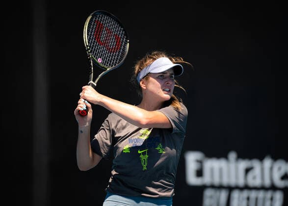 January 16, 2022, MELBOURNE, AUSTRALIA: Elina Svitolina of Ukraine during practice ahead of the 2022 Australian Open Grand Slam tennis tournament MELBOURNE AUSTRALIA - ZUMAa181 20220116_zaa_a181_063 Copyright: xRobxPrangex