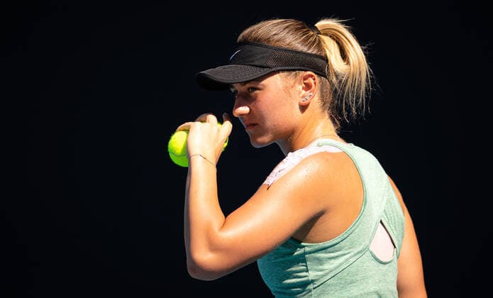 January 16, 2022, MELBOURNE, AUSTRALIA: Marta Kostyuk of Ukraine during practice ahead of the 2022 Australian Open Grand Slam tennis tournament MELBOURNE AUSTRALIA - ZUMAa181 20220116_zaa_a181_160 Copyright: xRobxPrangex