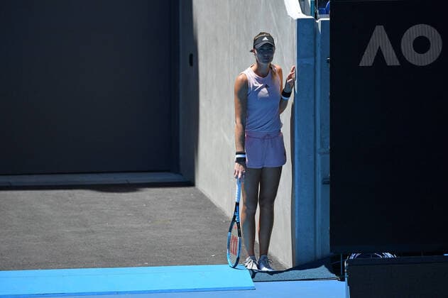 Kristina Mladenovic at practice TENNIS : Australian Open 2022 AntoineCouvercelle Panoramic 