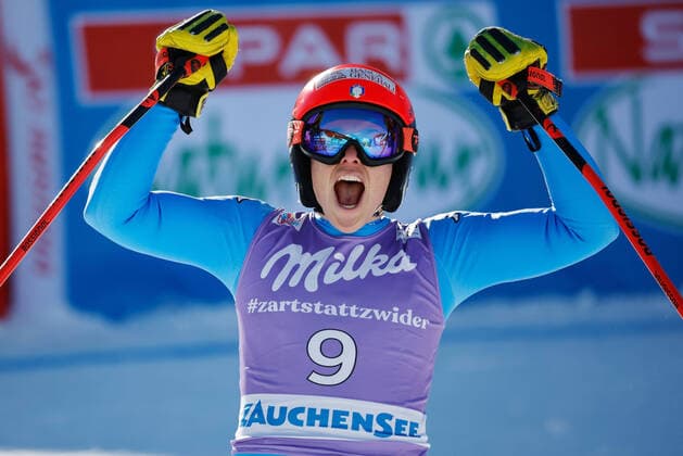 Bilder des Jahres 2022, Sport 01 Januar Sport Themen der Woche KW02 Sport Bilder des Tages ALPINE SKIING - FIS WC Altenmarkt Zauchensee ALTENMARKT ZAUCHENSEE,AUSTRIA,16.JAN.22 - ALPINE SKIING - FIS World Cup, Super G, ladies. Image shows the rejoicing of Federica Brignone (ITA).  GEPAxpictures xWolfgangxGrebien
