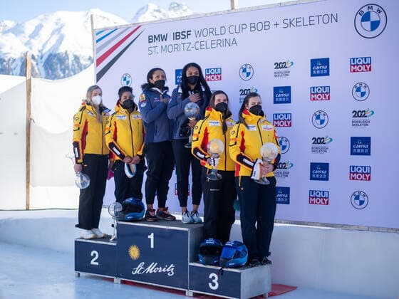 Bobsleigh, WC and European Championships St. Moritz, Two-man women, Overall World Cup award ceremony