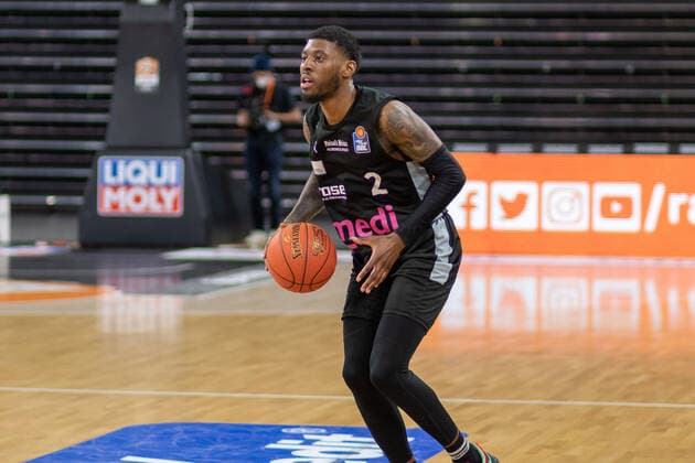 Sacar ANIM Medi Bayreuth, 2 , Ratiopharm Ulm vs Medi Bayreuth, Basketball, Basketball Bundesliga, 17 Spieltag, 2021 2022, 16 01 2021, Ratiopharm Ulm vs Medi Bayreuth, Basketball, Basketball Bundesliga, 17 Spieltag, 2021 2022, 16 01 2021 New Ulm Copyright: xEibner-Pressefotox EP_FMR