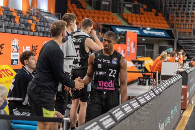 Camron WELLS Medi Bayreuth, 22 , Ratiopharm Ulm vs Medi Bayreuth, basketball, basketball Bundesliga, 17 Spieltag, 2021 2022, 16 01 2021, Ratiopharm Ulm vs Medi Bayreuth, basketball, basketball Bundesliga, 17 Spieltag, 2021 2022, 16 01 2021 New Ulm Copyright: xEibner-Pressefotox EP_FMR