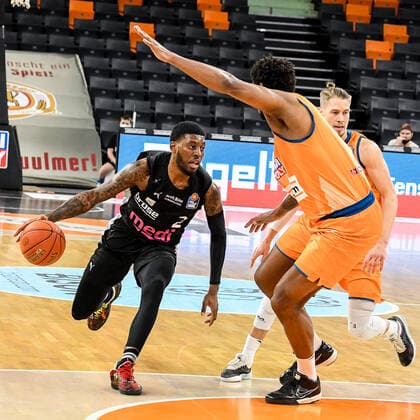 GER, BBL, ratiopharm ulm vs medi Bayreuth 16 01 2022, ratiopharm arena, Neu Ulm, GER, BBL, ratiopharm ulm vs medi Bayreuth, pictured Sacar Anim Bayreuth, 2 nordphotoxGmbHx xHafner nph00200
