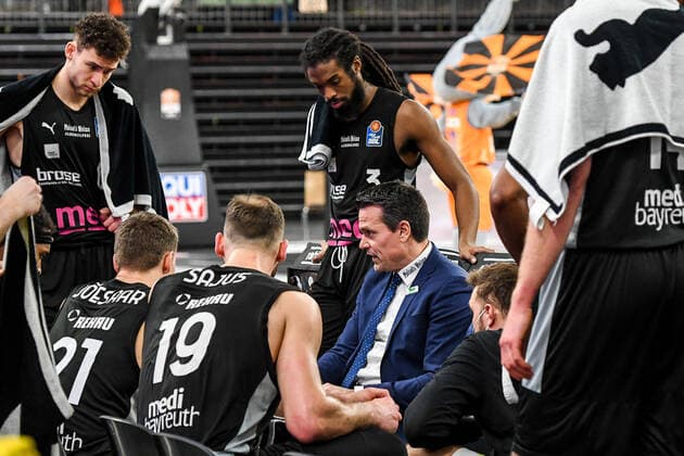 GER, BBL, ratiopharm ulm vs medi Bayreuth 16 01 2022, ratiopharm arena, Neu Ulm, GER, BBL, ratiopharm ulm vs medi Bayreuth, in picture Raoul Korner Bayreuth , time out nordphotoxGmbHx xHafner nph00200
