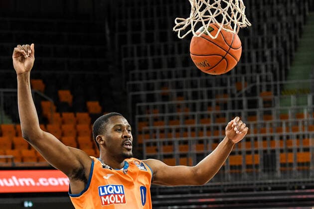 GER, BBL, ratiopharm ulm vs medi Bayreuth 16 01 2022, ratiopharm arena, New Ulm, GER, BBL, ratiopharm ulm vs medi Bayreuth, pictured Semaj Christon Ulm, 0 nordphotoxGmbHx xHafner nph00200