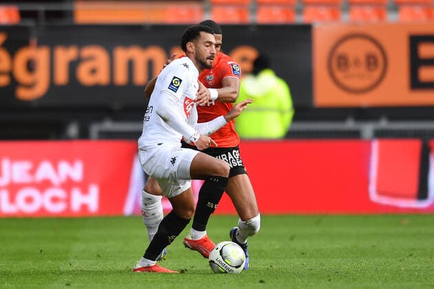 Angelo FULGINI (Angers) FOOTBALL : Lorient vs Angers - Ligue 1 - 16 01 2022 Pano92 Panoramic 