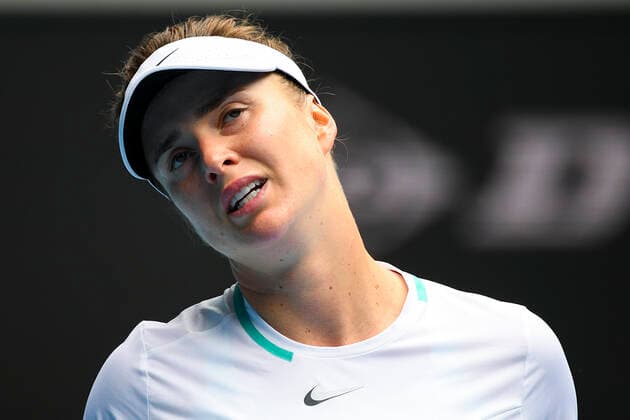 TENNIS AUSTRALIAN OPEN, Elina Svitolina of Ukraine reacts during her first Round Women s singles match match against Fiona Ferro of France on Day 1 of the Australian Open, at Melbourne Park, in Melbourne, Monday, January 17, 2022. ( NO ARCHIVING, EDITORIAL USE ONLY, NO USE IN BOOKS WITHOUT CONSENT MELBOURNE VIC AUSTRALIA  Copyright: xDEANxLEWINSx 20220117001614080689