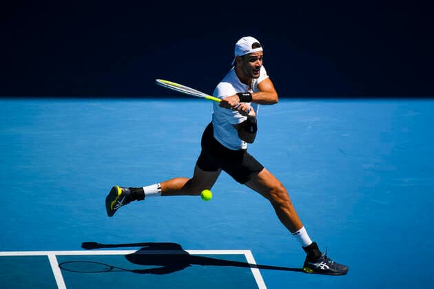 TENNIS AUSTRALIAN OPEN, Matteo Berrettini of Italy plays a shot during his first Round Men s singles match against Brandon Nakashima of the United States on Day 1 of the Australian Open, at Melbourne Park, in Melbourne, Monday, January 17, 2022. ( NO ARCHIVING, EDITORIAL USE ONLY, NO USE IN BOOKS WITHOUT CONSENT MELBOURNE VIC AUSTRALIA  Copyright: xDEANxLEWINSx 20220117001614125746