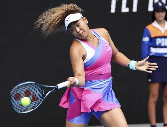Tennis: Australian Open Naomi Osaka of Japan plays in the women s singles first round against Colombia s Camila Osorio at the Australian Open tennis championships in Melbourne on Jan. 17, 2022.  A14AA0001183184P