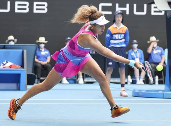 Tennis: Australian Open Naomi Osaka of Japan plays in the women s singles first round against Colombia s Camila Osorio at the Australian Open tennis championships in Melbourne on Jan. 17, 2022.  A14AA0001183187P