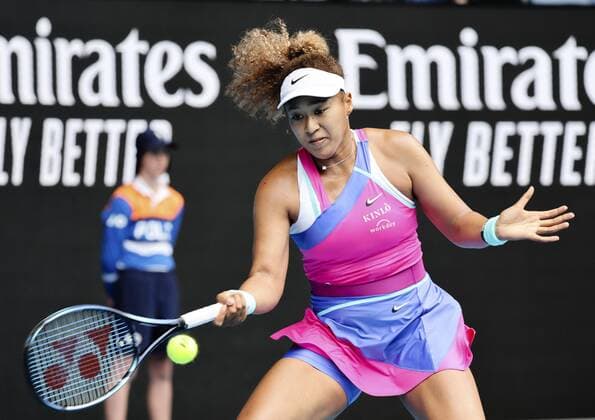 Tennis: Australian Open Naomi Osaka of Japan plays in the women s singles first round against Colombia s Camila Osorio at the Australian Open tennis championships in Melbourne on Jan. 17, 2022.  A14AA0001183188P