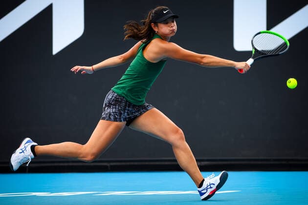 French Arianne Hartono WTA, Tennis Damen 191) pictured in action at a women s first round game between French Hartono and US Anisimova at the Australian Open Grand Slam tennis tournament, Monday 17 January 2022 in Melbourne Park, Melbourne, Australia. The 2022 edition of the Australian Grand Slam takes place from January 17th to January 30th. PATRICKxHAMILTON  x3433702x