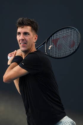 Thanasi Kokkinakis of Australia in action during their Mens singles match against Yannick Hanfmann of Germany on Day 1 of the Australian Open tennis tournament, at Melbourne Park, in Melbourne, Monday, January 17, 2022. (AAP Image James Ross) NO ARCHIVING MELBOURNE AUSTRALIA - ZUMALIAN 0147970164st Copyright: xJAMESxROSSx