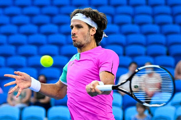 TENNIS AUSTRALIAN OPEN, Feliciano Lopez of Spain plays a shot during his first Round Men s singles match against John Millman of Australia on Day 1 of the Australian Open, at Melbourne Park, in Melbourne, Monday, January 17, 2022. ( NO ARCHIVING, EDITORIAL USE ONLY, NO USE IN BOOKS WITHOUT CONSENT MELBOURNE VIC AUSTRALIA  Copyright: xDEANxLEWINSx 20220117001614165969