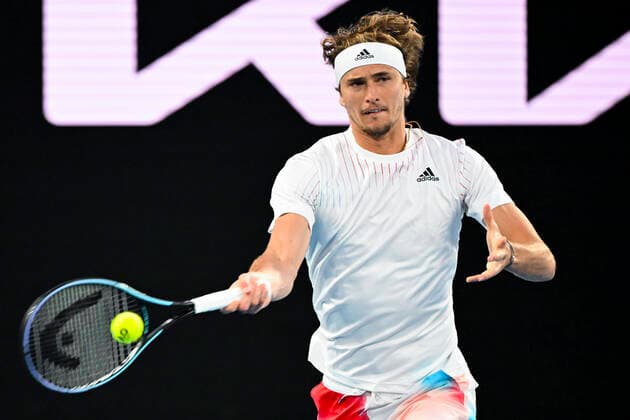 TENNIS AUSTRALIAN OPEN, Alexander Zverev of Germany plays a shot during his first Round Men s singles match against Daniel Altmaier of Germany on Day 1 of the Australian Open, at Melbourne Park, in Melbourne, Monday, January 17, 2022. ( NO ARCHIVING, EDITORIAL USE ONLY, NO USE IN BOOKS WITHOUT CONSENT MELBOURNE VIC AUSTRALIA  Copyright: xDAVExHUNTx 20220117001614167250