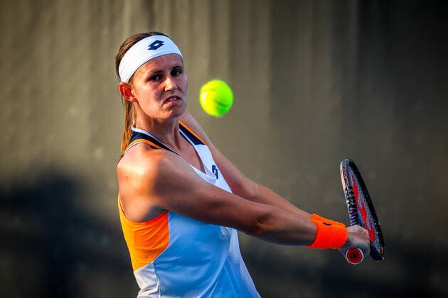 Belgian Greet Minnen pictured in action during a tennis match between Belgian Minnen and Romanian Cristian, in the first round of the women s singles at the Australian Open Grand Slam tennis tournament, Monday 17 January 2022 in Melbourne Park, Melbourne, Australia. Minnen lost the game 5-7 4-6. The 2022 edition of the Australian Grand Slam takes place from January 17th to January 30th. PATRICKxHAMILTON  x3444507x