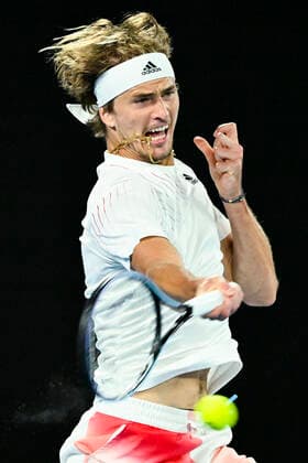 TENNIS AUSTRALIAN OPEN, Alexander Zverev of Germany plays a shot during his first Round Men s singles match against Daniel Altmaier of Germany on Day 1 of the Australian Open, at Melbourne Park, in Melbourne, Monday, January 17, 2022. ( NO ARCHIVING, EDITORIAL USE ONLY, NO USE IN BOOKS WITHOUT CONSENT MELBOURNE VIC AUSTRALIA  Copyright: xDAVExHUNTx 20220117001614176616