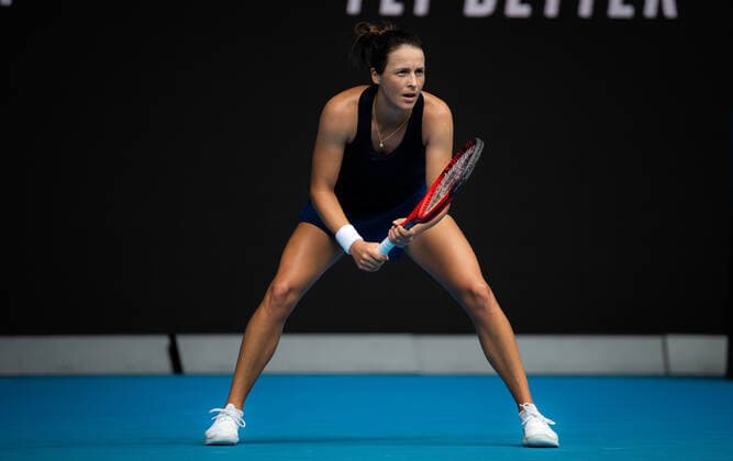 January 17, 2022, MELBOURNE, AUSTRALIA: Tatjana Maria of Germany in action during the first round of the 2022 Australian Open Grand Slam tennis tournament against Maria Sakkari of Greece MELBOURNE AUSTRALIA - ZUMAa181 20220117_zaa_a181_053 Copyright: xRobxPrangex
