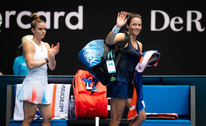 Tennis, Australian Open, Day 1, Tatjana Maria defeats Maria Sakkari