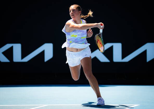 January 17, 2022, MELBOURNE, AUSTRALIA: Diane Parry of France in action during the first round of the 2022 Australian Open Grand Slam tennis tournament against Marta Kostyuk of Ukraine MELBOURNE AUSTRALIA - ZUMAa181 20220117_zaa_a181_146 Copyright: xRobxPrangex