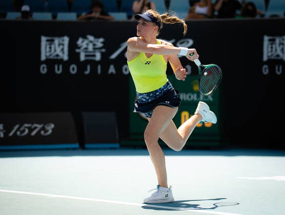 January 17, 2022, MELBOURNE, AUSTRALIA: Dayana Yastremska of Ukraine in action during the first round of the 2022 Australian Open Grand Slam tennis tournament against Madison Brengle of the United States MELBOURNE AUSTRALIA - ZUMAa181 20220117_zaa_a181_163 Copyright: xRobxPrangex