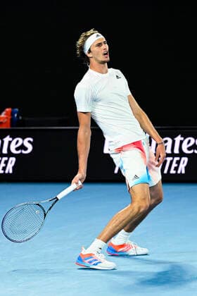 TENNIS AUSTRALIAN OPEN, Alexander Zverev of Germany reacts during his first Round Men s singles match against Daniel Altmaier of Germany on Day 1 of the Australian Open, at Melbourne Park, in Melbourne, Monday, January 17, 2022. ( NO ARCHIVING, EDITORIAL USE ONLY, NO USE IN BOOKS WITHOUT CONSENT MELBOURNE VIC AUSTRALIA  Copyright: xDAVExHUNTx 20220117001614183657