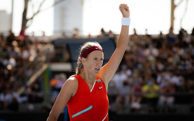 January 17, 2022, MELBOURNE, AUSTRALIA: Victoria Azarenka of Belarus in action during the first round of the 2022 Australian Open Grand Slam tennis tournament against Panna Udvardy of Hungary MELBOURNE AUSTRALIA - ZUMAa181 20220117_zaa_a181_182 Copyright: xRobxPrangex