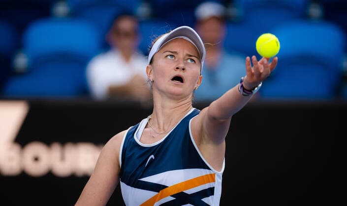 January 17, 2022, MELBOURNE, AUSTRALIA: Barbora Krejcikova of the Czech Republic in action during the first round of the 2022 Australian Open Grand Slam tennis tournament against Andrea Petkovic of Germany MELBOURNE AUSTRALIA - ZUMAa181 20220117_zaa_a181_196 Copyright: xRobxPrangex