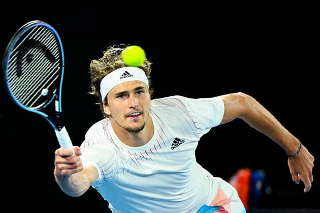 TENNIS AUSTRALIAN OPEN, Alexander Zverev of Germany plays a shot during his first Round Men s singles match against Daniel Altmaier of Germany on Day 1 of the Australian Open, at Melbourne Park, in Melbourne, Monday, January 17, 2022. ( NO ARCHIVING, EDITORIAL USE ONLY, NO USE IN BOOKS WITHOUT CONSENT MELBOURNE VIC AUSTRALIA  Copyright: xDAVExHUNTx 20220117001614187682