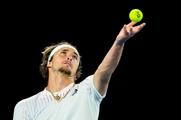 TENNIS AUSTRALIAN OPEN, Alexander Zverev of Germany in action during his first Round Men s singles match against Daniel Altmaier of Germany on Day 1 of the Australian Open, at Melbourne Park, in Melbourne, Monday, January 17, 2022. ( NO ARCHIVING, EDITORIAL USE ONLY, NO USE IN BOOKS WITHOUT CONSENT MELBOURNE VIC AUSTRALIA  Copyright: xDAVExHUNTx 20220117001614192474