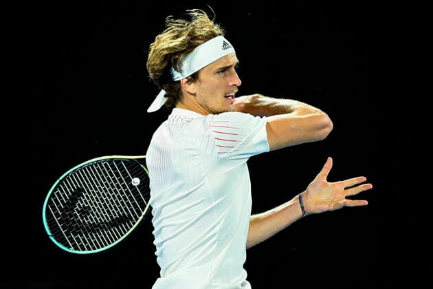 TENNIS AUSTRALIAN OPEN, Alexander Zverev of Germany plays a shot during his first Round Men s singles match against Daniel Altmaier of Germany on Day 1 of the Australian Open, at Melbourne Park, in Melbourne, Monday, January 17, 2022. ( NO ARCHIVING, EDITORIAL USE ONLY, NO USE IN BOOKS WITHOUT CONSENT MELBOURNE VIC AUSTRALIA  Copyright: xDAVExHUNTx 20220117001614194097