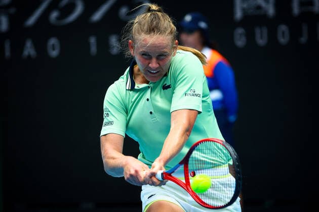 French Fiona Ferro WTA, Tennis Damen 104) pictured in action during a game between French Ferro and Ukrainian Svitolina at the Australian Open Grand Slam tennis tournament, Monday 17 January 2022 in Melbourne Park, Melbourne, Australia. The 2022 edition of the Australian Grand Slam takes place from January 17th to January 30th. PATRICKxHAMILTON  x3455100x