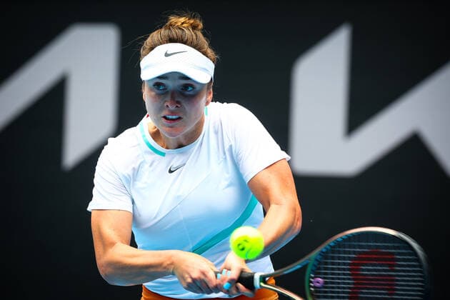 Elina Svitolina WTA, Tennis Damen 16) pictured in action during a game between French Ferro and Ukrainian Svitolina at the Australian Open Grand Slam tennis tournament, Monday 17 January 2022 in Melbourne Park, Melbourne, Australia. The 2022 edition of the Australian Grand Slam takes place from January 17th to January 30th. PATRICKxHAMILTON  x3455474x