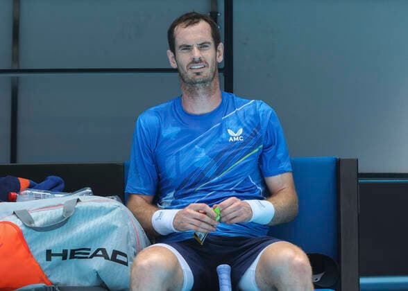 Andy Murray sits on the chair during the break Tennis Australian Open 2022 Grand Slam Melbourne Park Melbourne Victoria Australia 18 January 2022 Copyright: xJuergenxHasenkopfx