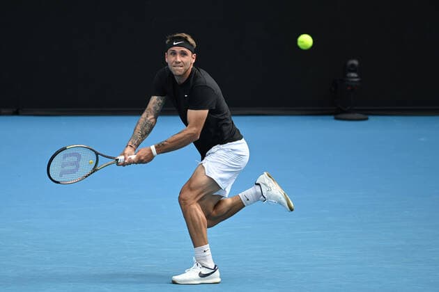 TENNIS AUSTRALIAN OPEN, Alex Molcan of Slovakia during their First Round match against Roman Safiullin of Russia on Day 2 of the Australian Open, at Melbourne Park, in Melbourne, Tuesday, January 18, 2022. ( NO ARCHIVING, EDITORIAL USE ONLY, NO USE IN BOOKS WITHOUT CONSENT MELBOURNE VIC AUSTRALIA  Copyright: xJOELxCARRETTx 20220118001614393358