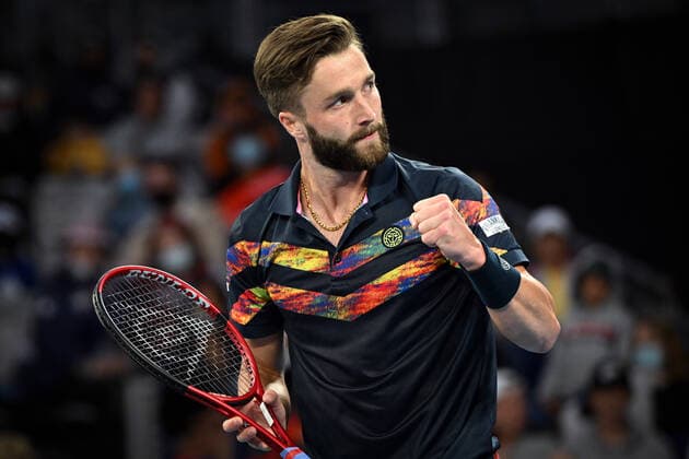 Mandatory Credit: Photo by James Gourley Shutterstock (12763707ih) Liam Broady during his first round match Australian Open, Day Two, Tennis, Melbourne Park, Melbourne, Australia - 18 Jan 2022 Australian Open, Day Two, Tennis, Melbourne Park, Melbourne, Australia - 18 Jan 2022 Copyright: xJamesxGourley Shutterstockx 12763707ih