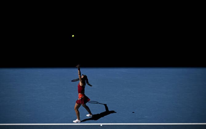 Mandatory Credit: Photo by James Gourley Shutterstock (12763717b) Paula Badosa in second round action Australian Open, Day Three, Tennis, Melbourne Park, Melbourne, Australia - 19 Jan 2022 Australian Open, Day Three, Tennis, Melbourne Park, Melbourne, Australia - 19 Jan 2022 Copyright: xJamesxGourley Shutterstockx 12763717b