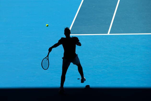 Mandatory Credit: Photo by Ella Ling Shutterstock (12763715ci) Rafael Nadal during his second round match Australian Open, Day Three, Tennis, Melbourne Park, Melbourne, Australia - 19 Jan 2022 Australian Open, Day Three, Tennis, Melbourne Park, Melbourne, Australia - 19 Jan 2022 Copyright: xEllaxLing Shutterstockx 12763715ci